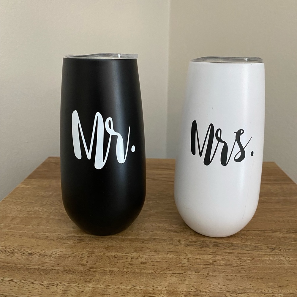 Mr and Mrs mini wine tumblers